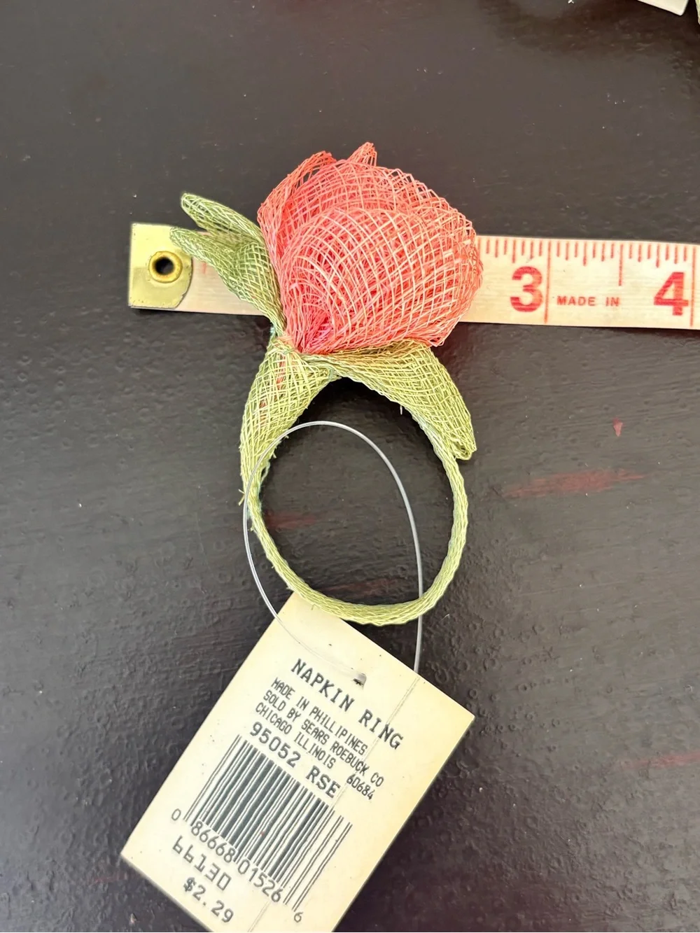Sears, Roebuck & Co Vintage Floral Rose Napkin Rings set of 8
